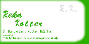 reka kolter business card